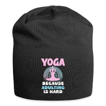 Yoga Weil Erwachsensein Schwer Ist - Jersey-Beanie - Schwarz - Vorne
