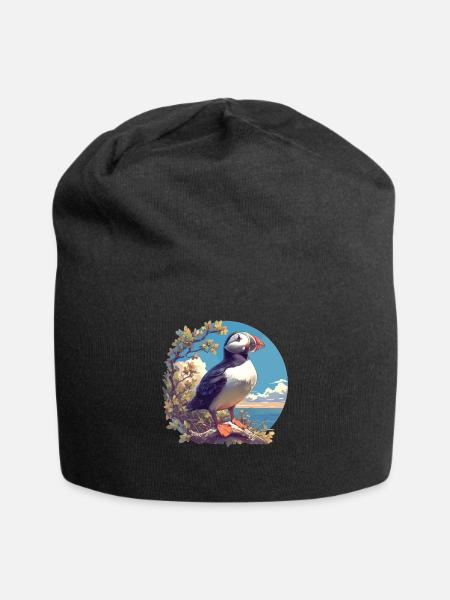 Puffin Papageientaucher - Jersey-Beanie - Schwarz