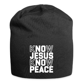 Know Jesus Know Peace - Jersey-Beanie - Schwarz - Vorne