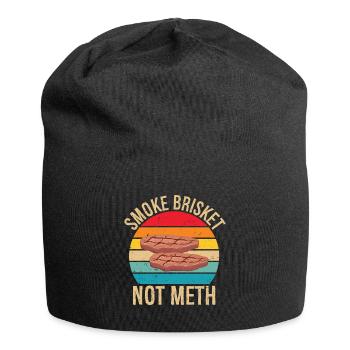 Smoke Brisket Not Meth Pitmaster BBQ Lover Smoke - Jersey-Beanie - Schwarz - Vorne