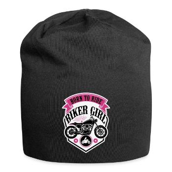 Biker Girl Motorcycle Shield - Jersey Beanie - black - Front