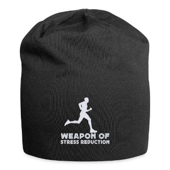 Le marathonien arme de la course à pied - Bonnet en jersey - noir - Devant