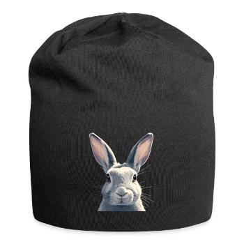 Hasen Hase - Jersey-Beanie - Schwarz - Vorne