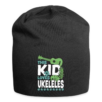 Hawaiian Ukulele Uke Kid This Kid - Jersey Beanie - black - Front