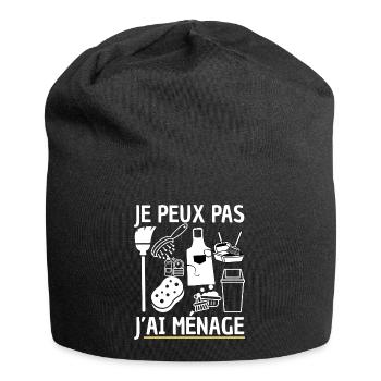 Ich kann nicht, ich habe Haushalt lustig - Jersey-Beanie - Schwarz - Vorne