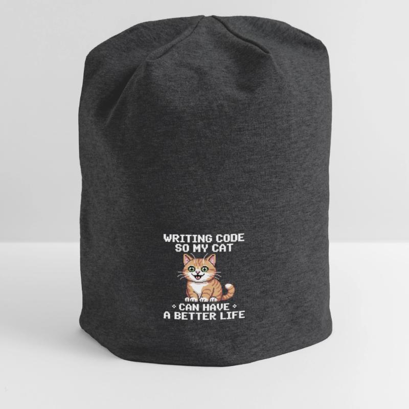 Programming Cat Funny Coding and Cat German Jersey Beanie