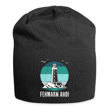 Baltic Sea FEHMARN AHOI Phare Rétro Drôle - Bonnet en jersey - noir - Devant