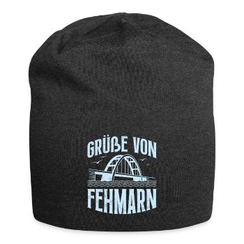Baltic Sea Holiday Greetings from Fehmarn Fun - Jersey Beanie - charcoal grey - Front