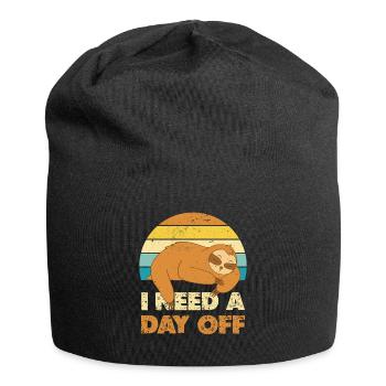 Jour de la fête du paresseux endormi - Bonnet en jersey - noir - Devant