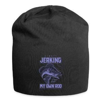 Always Jerking My Rod Funny Fishing - Jersey Beanie - black - Front