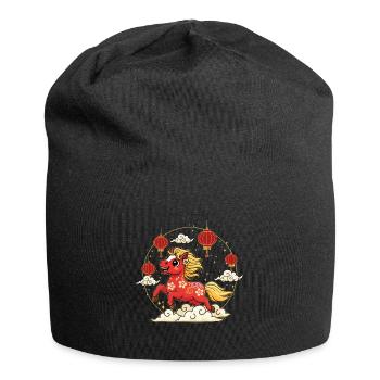 Year Of Horse Chinese Zodiac Chinese New Year 2026 - Jersey Beanie - black - Front