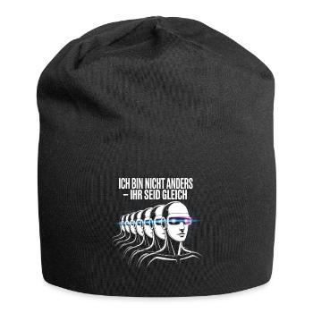 Ich bin nicht anders – ihr seid gleich - Jersey-Beanie - Schwarz - Vorne