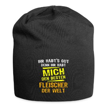 Cadeau de boucher - Bonnet en jersey - noir - Devant