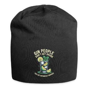 Gin People Don't Get Drunk Botanicaly Inspired - Jersey Beanie - black - Front
