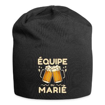 Team Verheirateter Junggesellenabschied - Jersey-Beanie - Schwarz - Vorne