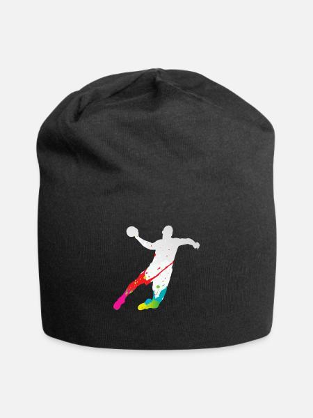 Handball-Handballspieler Farbenfroher Vater-Handballspieler - Jersey-Beanie - Schwarz
