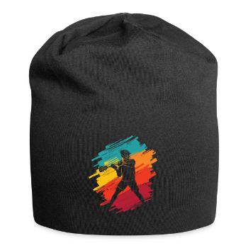 Lacrosse Joueur de Lacrosse Retro Kids Masculin - Bonnet en jersey - noir - Devant