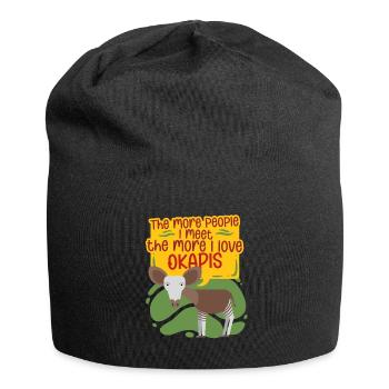 Okapi Animal - Jersey Beanie - black - Front