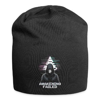 Glitch hacker with "Awakening Failed" look - Jersey Beanie - black - Front