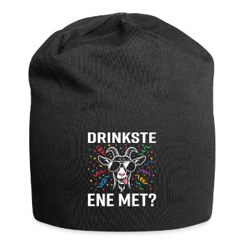 Drinkste ene met? – Carnival Party Goat - Jersey Beanie - black - Front