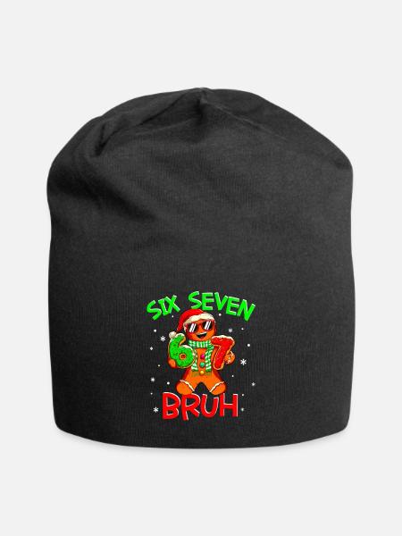 67 Christmas 6 7 Meme Gingerbread - Jersey-Beanie - Schwarz
