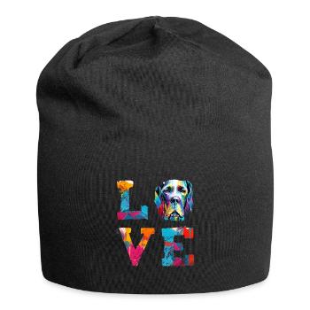 Great Dane Love Colorful Abstract Paint Splatter - Jersey Beanie - black - Front