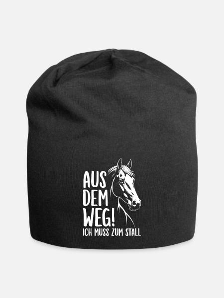 Reiten Reiterin Aus dem Weg Ich muss zum Stall - Jersey-Beanie - Schwarz