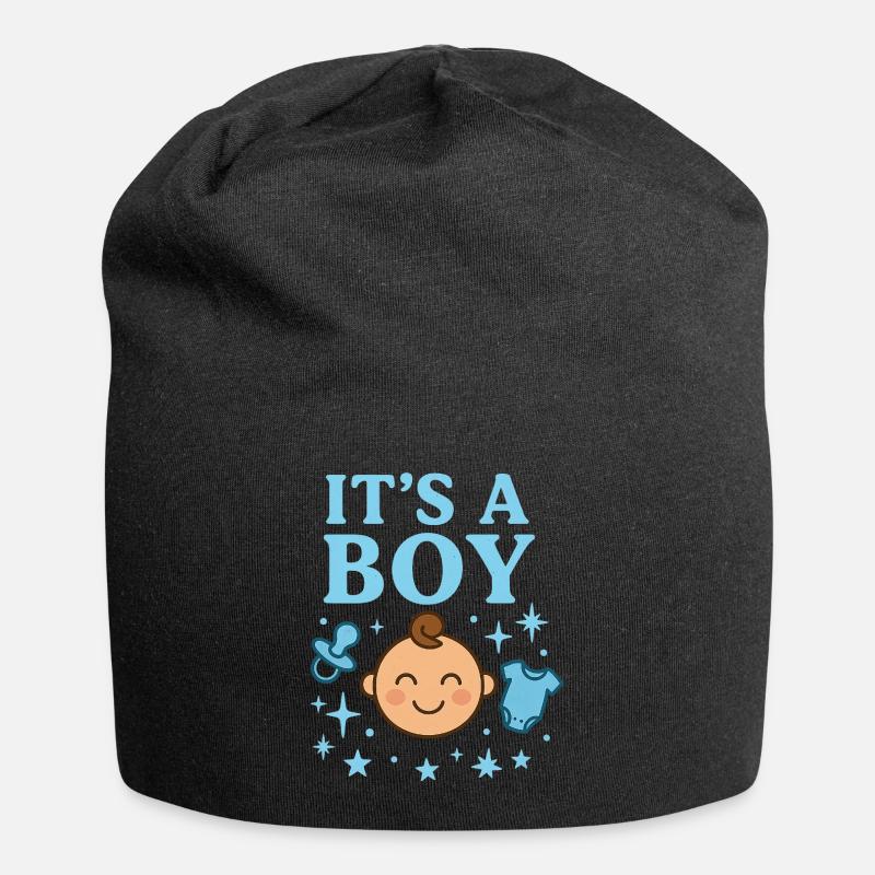 C’est un motif garçon – bébé - Bonnet en jersey - noir
