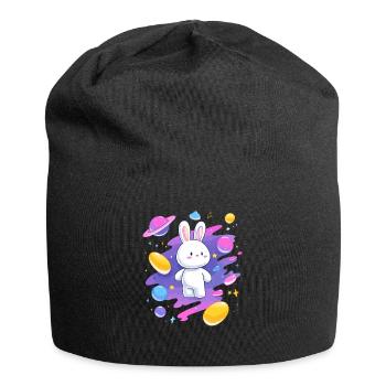 Galactic Rabbit in the Nebula - Jersey Beanie - black - Front