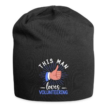Volunteer Appreciation This Man Loves Volunteer - Jersey Beanie - black - Front