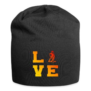 Klassisches Floorball Motiv - Jersey-Beanie - Schwarz - Vorne