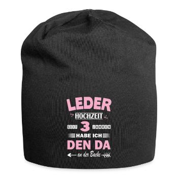 3e anniversaire de mariage Mariage Mariage Anniversaire de mariage Cadeau de mariage - Bonnet en jersey - noir - Devant