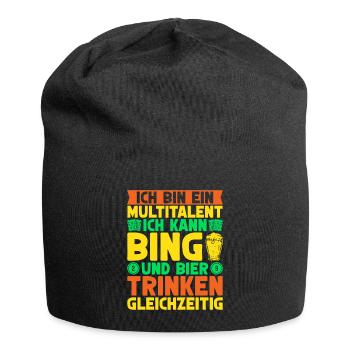 Bingo Game Je suis un multi-talents Bingo en canette et bière - Bonnet en jersey - noir - Devant