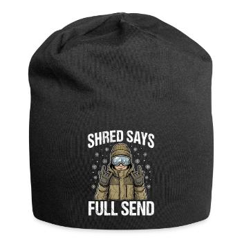 Shred Says Full Send Snow - Jersey Beanie - black - Front