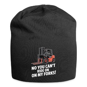 Komischer Gabelstapler Du kannst nicht auf meinen Gabeln fahren - Jersey-Beanie - Schwarz - Vorne