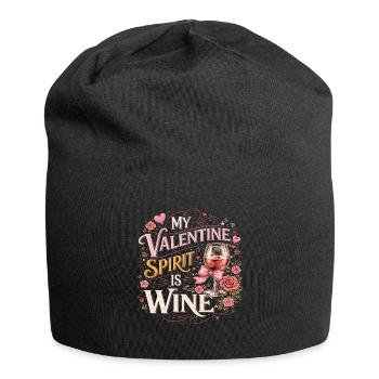 Valentine's spirit is wine - Jersey Beanie - black - Front