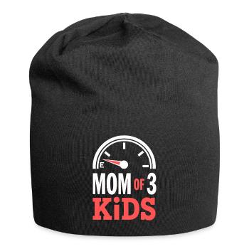 Mom Of 3 Kids Tank Empty Mom Humor - Jersey Beanie - black - Front