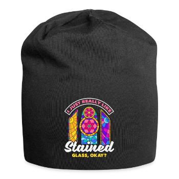 Stained Glass Art Stained Glass Artist - Jersey Beanie - black - Front