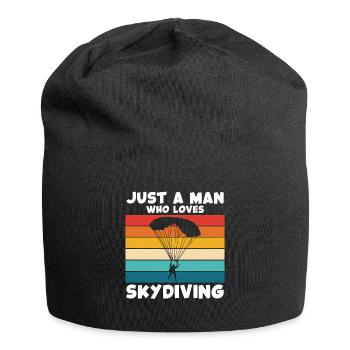 Fallschirmsport Retro Regenbogen - Jersey-Beanie - Schwarz - Vorne
