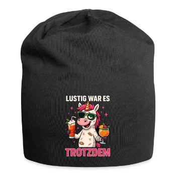 Unicorn Cat Shirt, It Was Funny - Jersey Beanie - black - Front