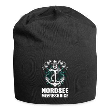 Büsum TIME FOR A NORTH SEA SEA BREEZE Funny - Jersey Beanie - black - Front