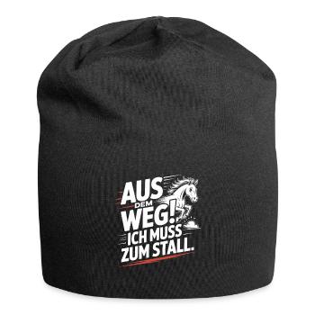 Riding out of the way to the stable horse girl horses - Jersey Beanie - black - Front