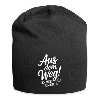 Riding out of the way to the stable horse girl horses - Jersey Beanie - black - Front