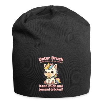 Under pressure unicorn - Jersey Beanie - black - Front