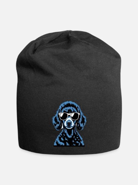 Schwarzer Pudel - Jersey-Beanie - Schwarz