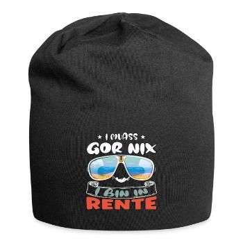 I muass gor nix - I bin in Rente - Jersey-Beanie - Schwarz - Vorne