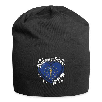 Indiana Herz Liebe Im Staat - Jersey-Beanie - Schwarz - Vorne