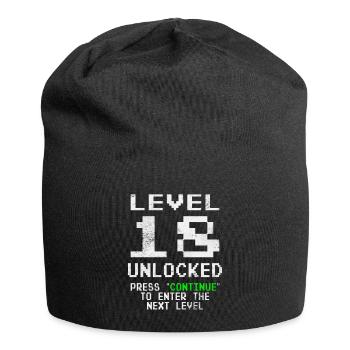 Level 18 Unlocked - Jersey Beanie - black - Front