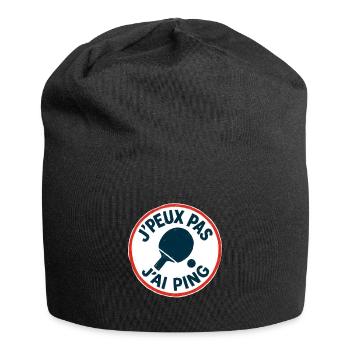 Ich kann nicht, ich ping. - Jersey-Beanie - Schwarz - Vorne