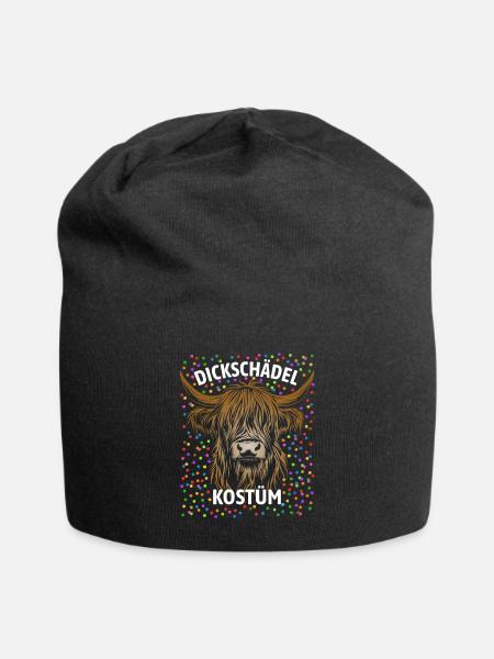 Dickschädel Hochland Rind Kostüm Verkleidung - Jersey-Beanie - Schwarz